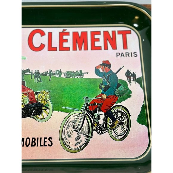 Vintage Clement Pair Tray Dark Green Cycles & Automobiles Hong‎ Kong EUC - Picture 2 of 8